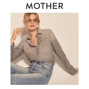 Mother Denim The Foxy Boxy Shady Lady Cherry Blossom Shirt